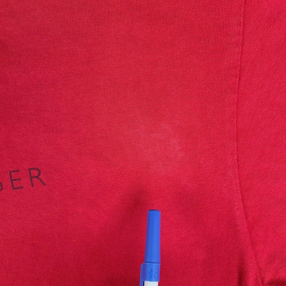 Tommy Jeans T-Shirt Mens‎ XL Red Hilfiger Spell Out Tee Short Sleeve - Picture 4 of 10